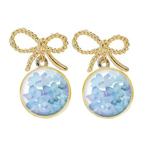 Gold Bow - Summery Hydrangea Earring