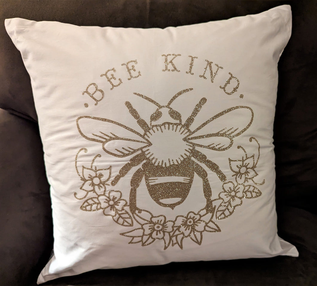 Bee Kind Sparkle Bee Pillow