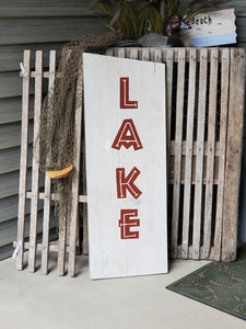 Lake Barn Board Sign