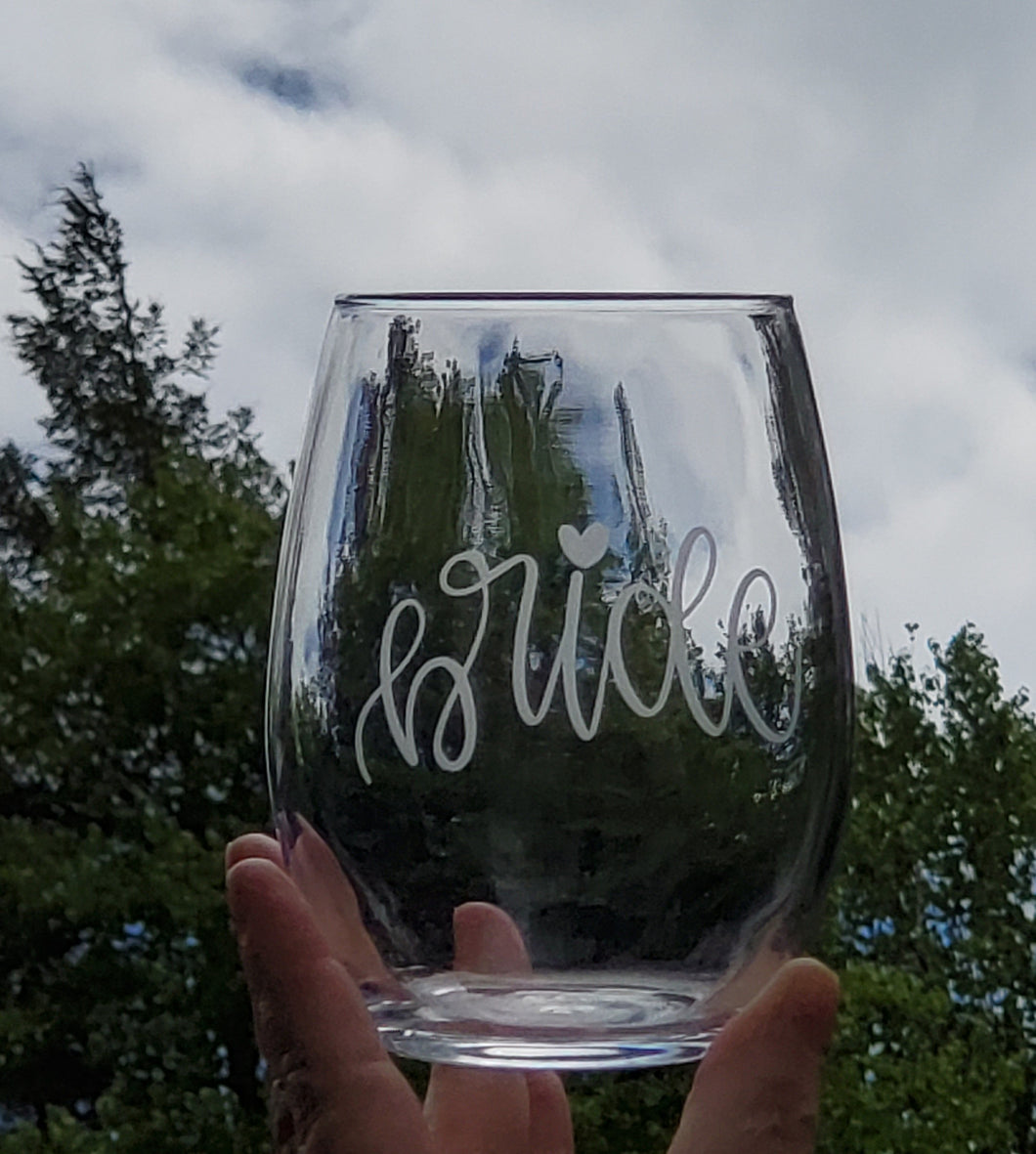 Bride Stemless Wine Glass