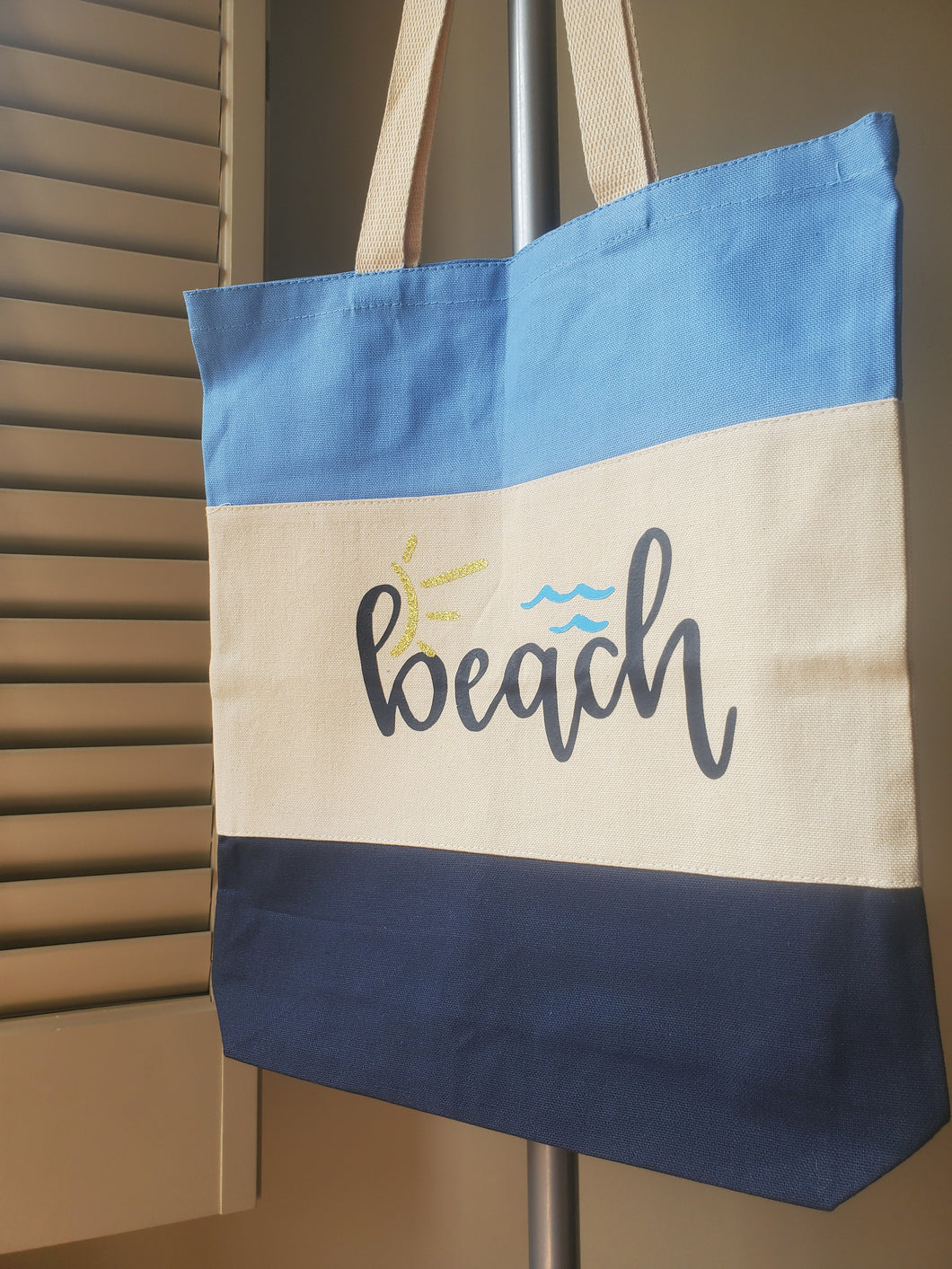 Beach Tri-Color Tote Bag