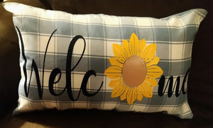 Welcome Sunflower Pillow