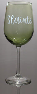 Slainte Stem Wine Glass Green