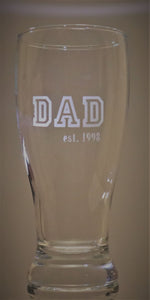 Custom Dad Est. Glass