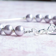 Load image into Gallery viewer, Lavender Swarovski Pearls with Sterling Silver Bar
