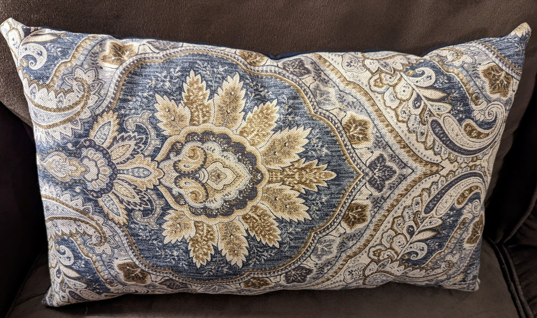 Blue Jean Paisley PIllow