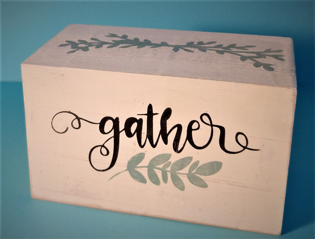 Gather Wooden Distressed Block