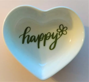 Heart Shaped Happy Trinket Holder