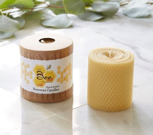 3 Inch Hand Rolled Beeswax Pillar Candle